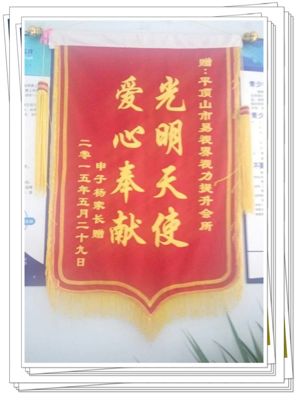 易視界里家長(zhǎng)贈(zèng)送的錦旗