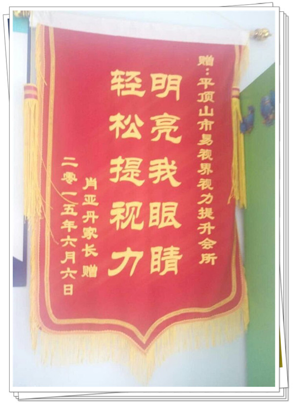 易視界榮獲家長(zhǎng)贈(zèng)送的錦旗