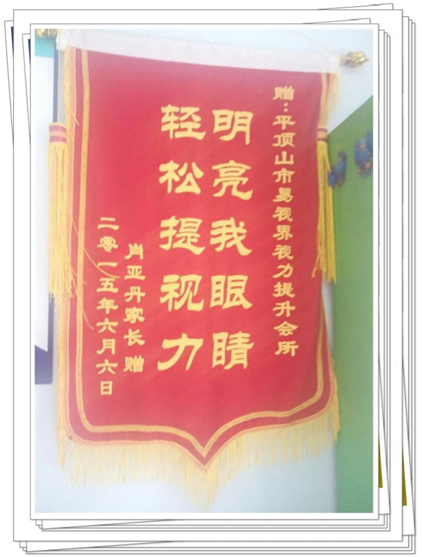 易視界里家長(zhǎng)贈(zèng)送的錦旗