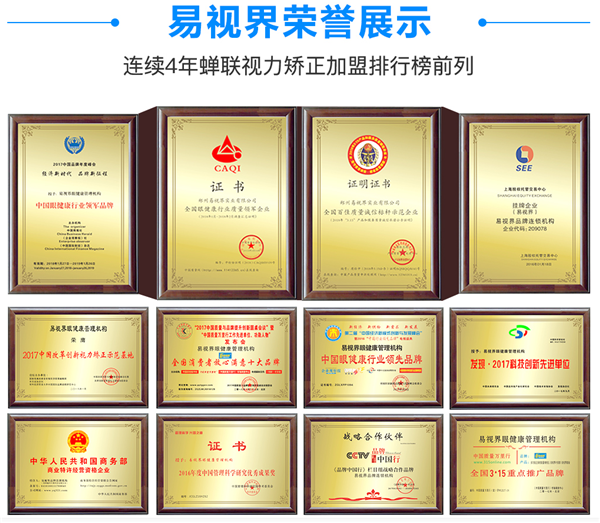 易視界榮譽(yù)證書(shū)展示
