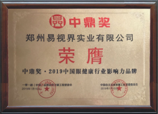 易視界榮登“中鼎獎.2019中國影響力品牌榜”